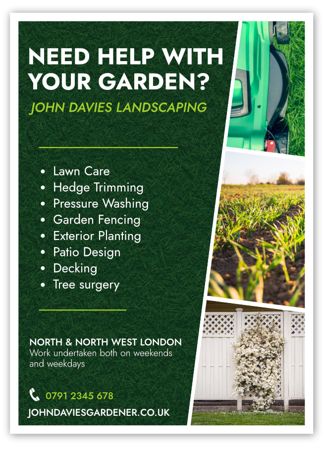 Example of a gardening leaflet design