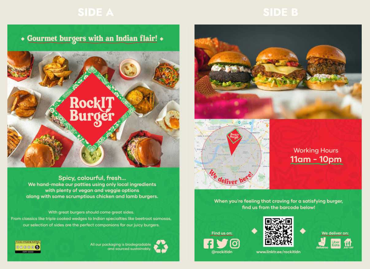 RockIT Burger leaflet design